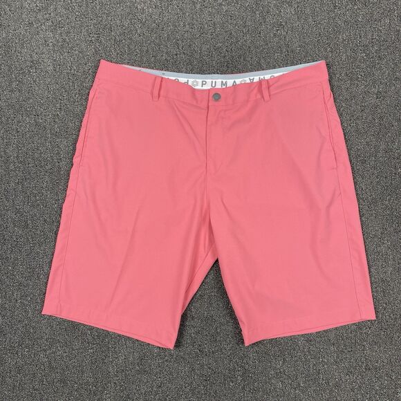 Puma Golf Shorts Flat Front Mens Salmon Pink 9” Inseam Performance Size 40 - Picture 1 of 6